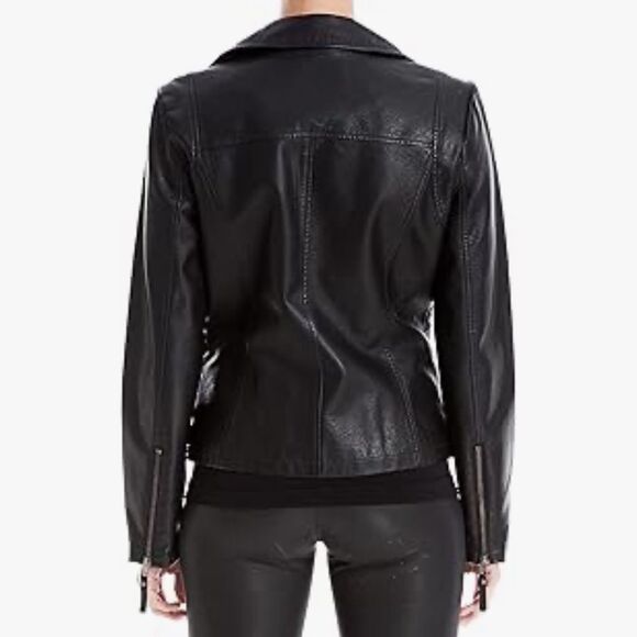 Max Studio Women's‎ Faux Leather Jacket Chocolate Large NWT in packaging - Picture 4 of 9